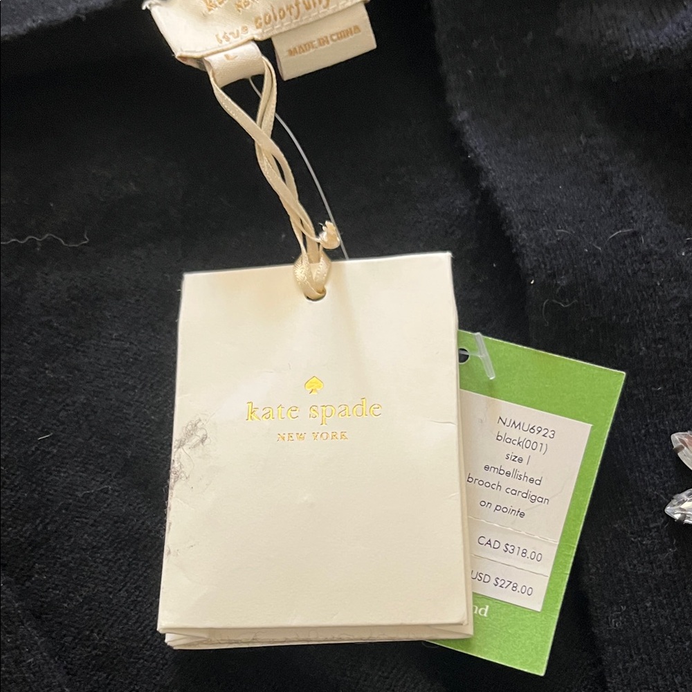 Kate Spade Black Cardigan with Floral Embellishment - Picture 4 of 6